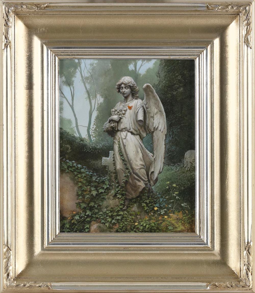 Michael Whelan comparable auction result: michael whelan connecticut new york california 1950 highgate mist ii giclee on canvas 10 x 8 framed 16 x 14