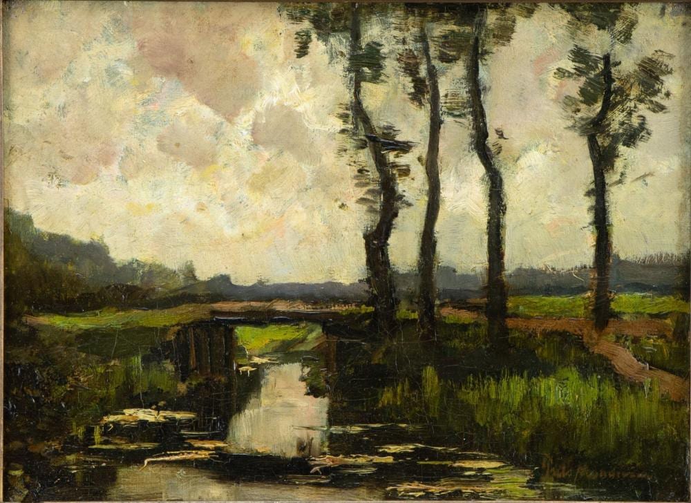 Frédéric Hendrik Mondriaan comparable auction result: frits mondriaan 1853 1932 polderlandschap met bruggetje