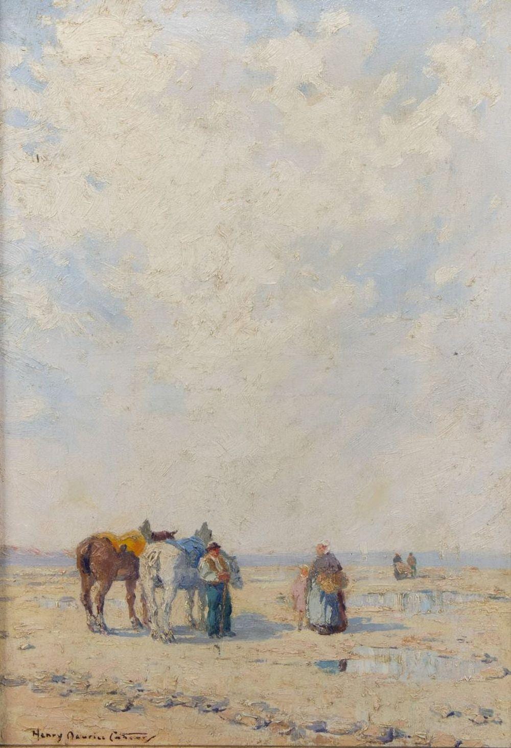 Henry Maurice Cahours comparable auction result: henry maurice cahours 1889 1974 vissersvolk op bretons strand