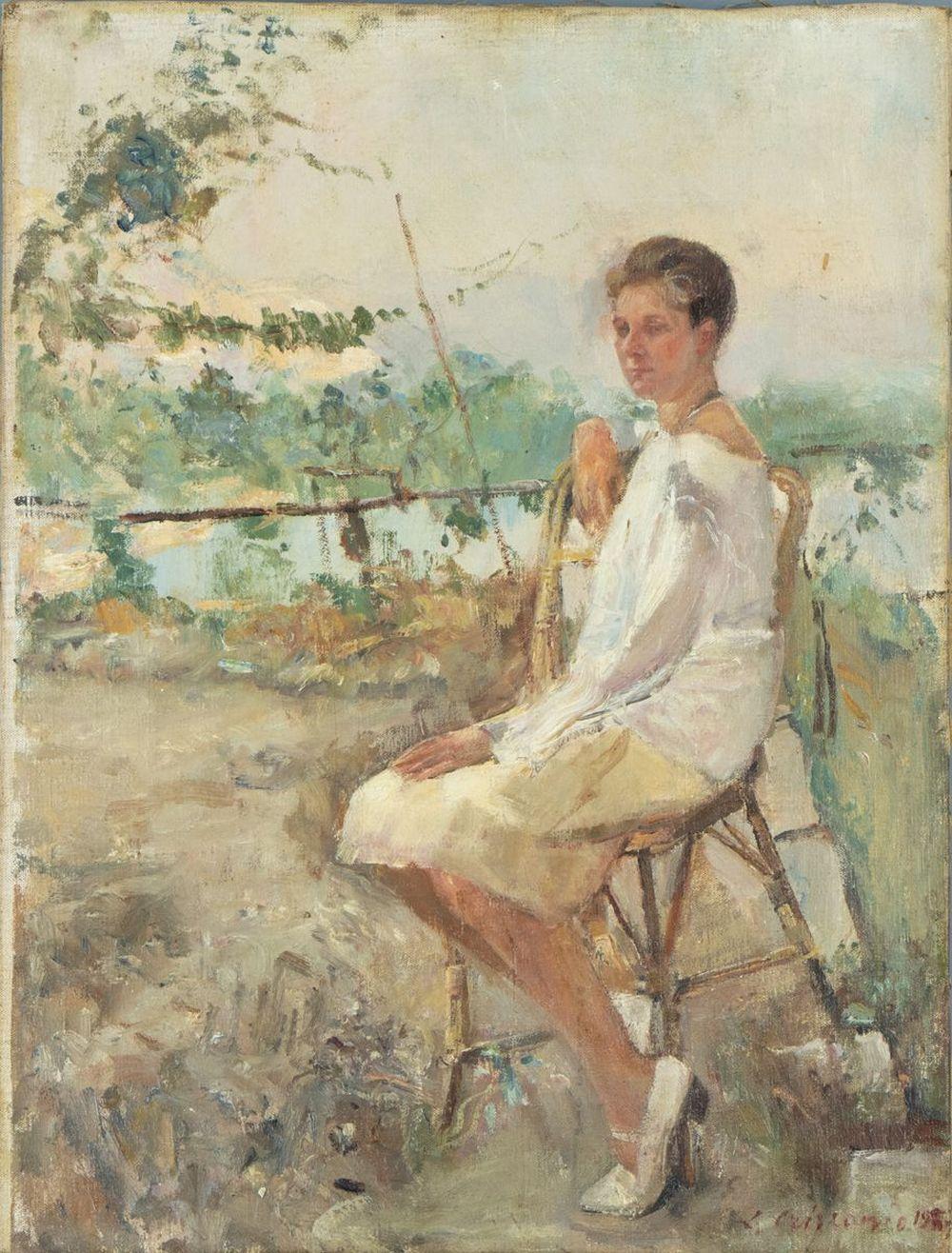 Luigi Crisconio comparable auction result: luigi crisconio 1893 1946 dame in landschap