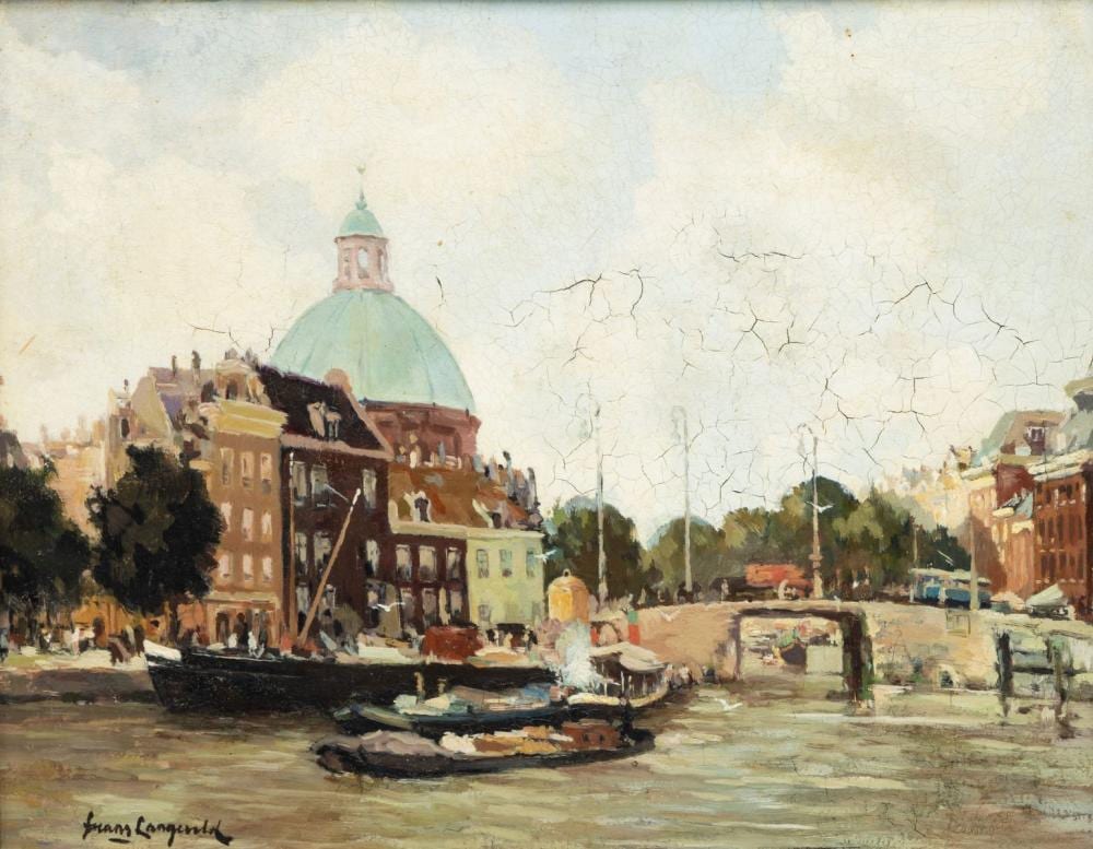 Frans Langeveld comparable auction result: frans langeveld 1876 1939 gezicht op de ronde lutherse kerk aan het singel te amsterdam
