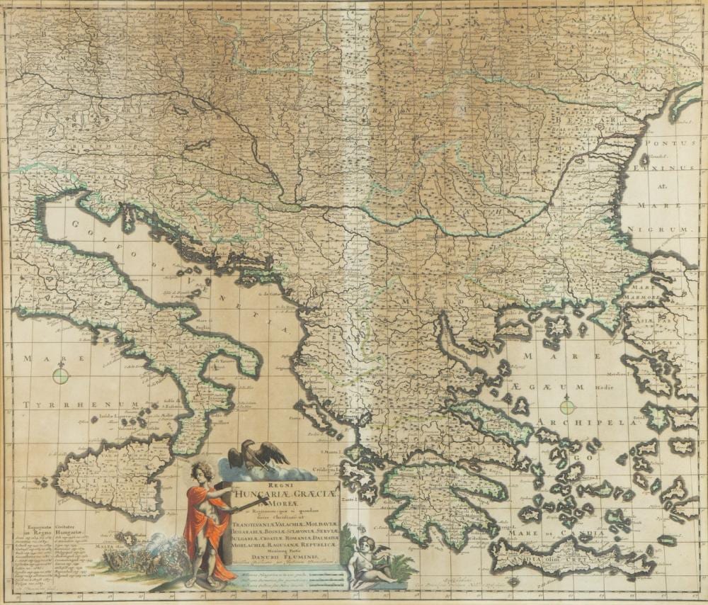 Justus Danckerts comparable auction result: justus danckerts 1635 1701 een kaart van justus danckerts regni hungariae graeciae et moreae 1684