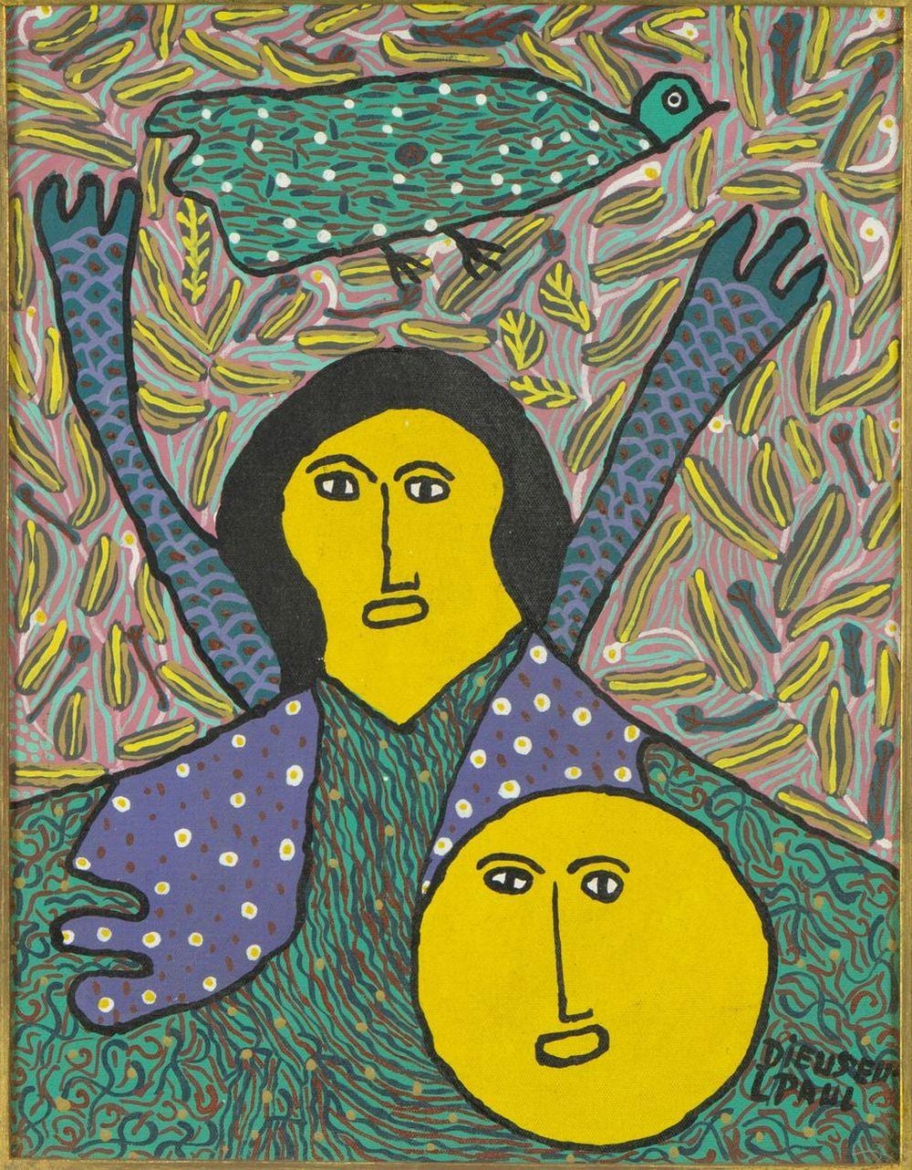 Paul Dieuseul comparable auction result: paul dieuseul 1956 2006 figuren met vogel