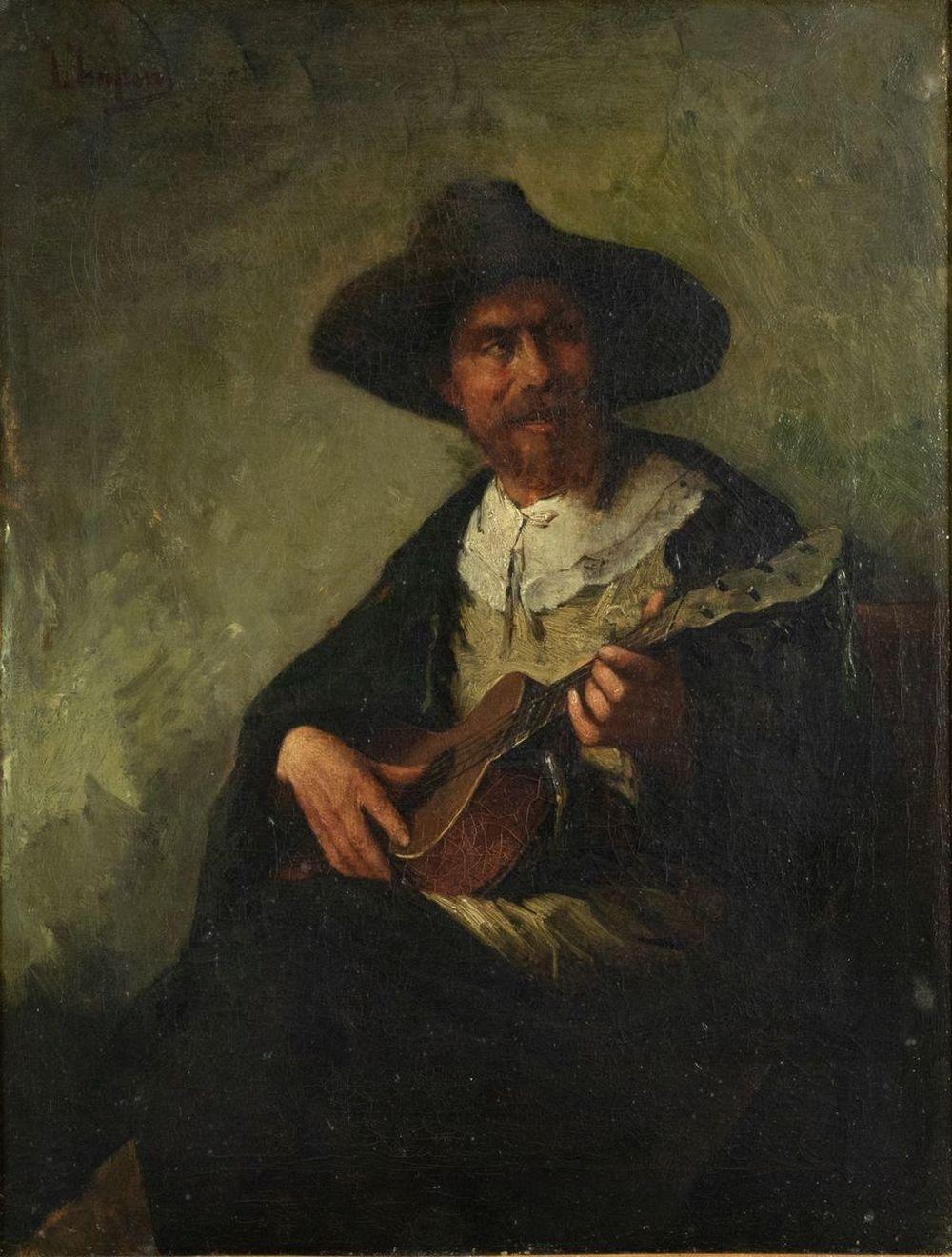 Josse Impens comparable auction result: josse impens 1840 1905 gitaarspeler