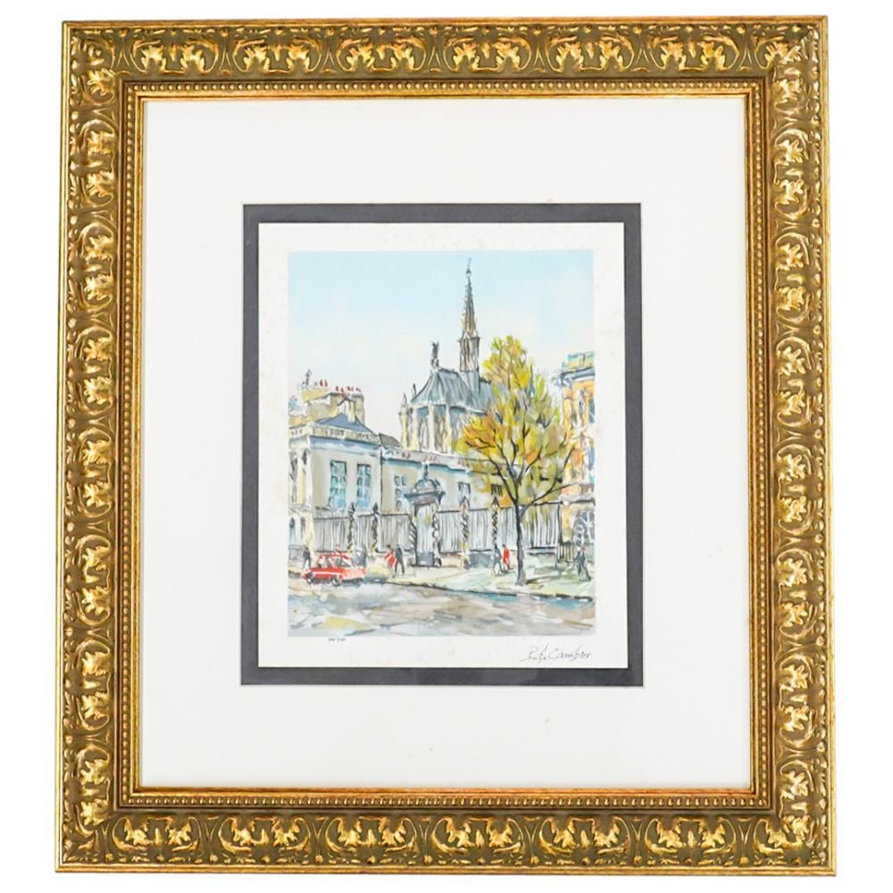 Pierre Cambier comparable auction result: pierre eugene cambier 1914 2001 la sainte chapelle serigraph