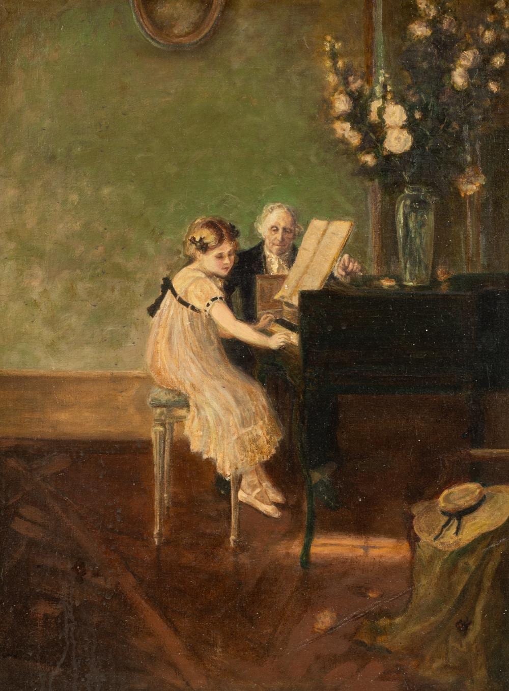 Jules Alexis Muenier comparable auction result: copy of meunier s the harpsichord lesson