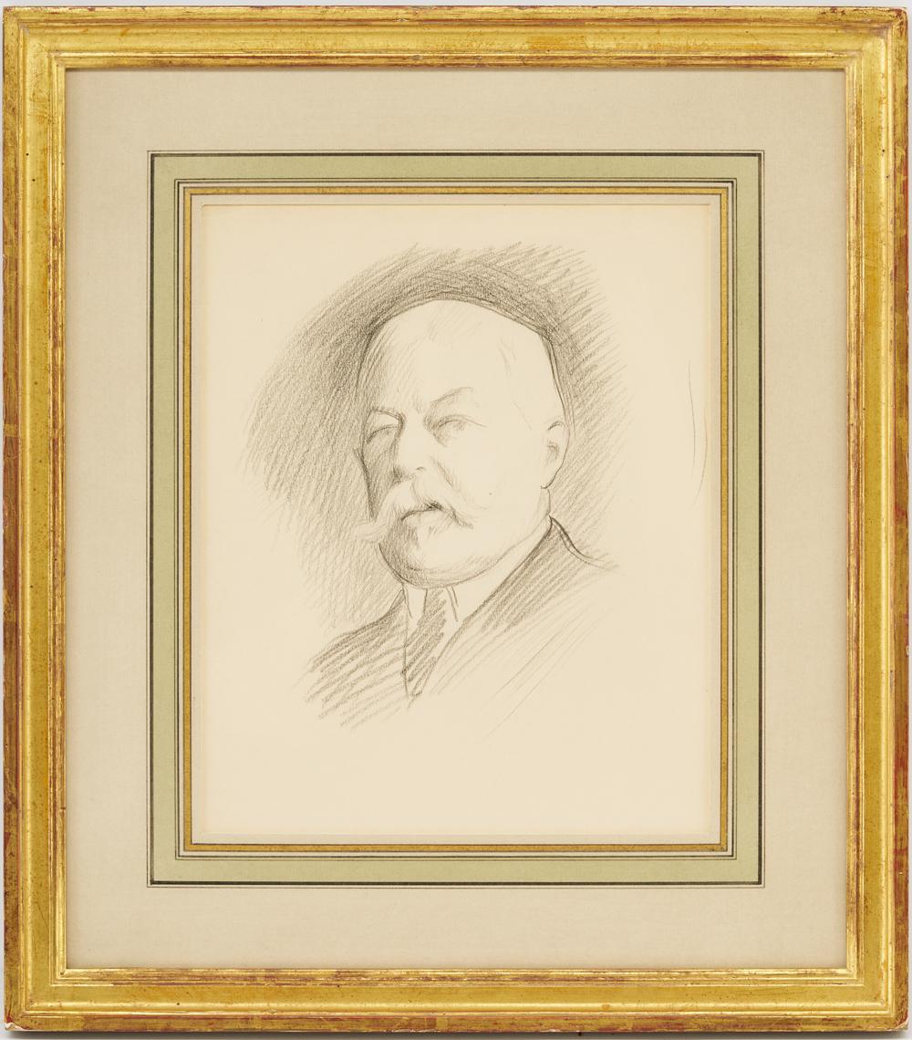 William Paxton Portrait Drawing of Grover Cleveland sold by Case Antiques, Inc. Auctions & Appraisals, lot 514 — auction record photograph