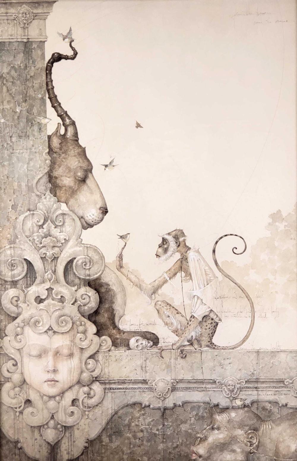 Daniel Merriam comparable auction result: daniel merriam b 1963 mix media on paper