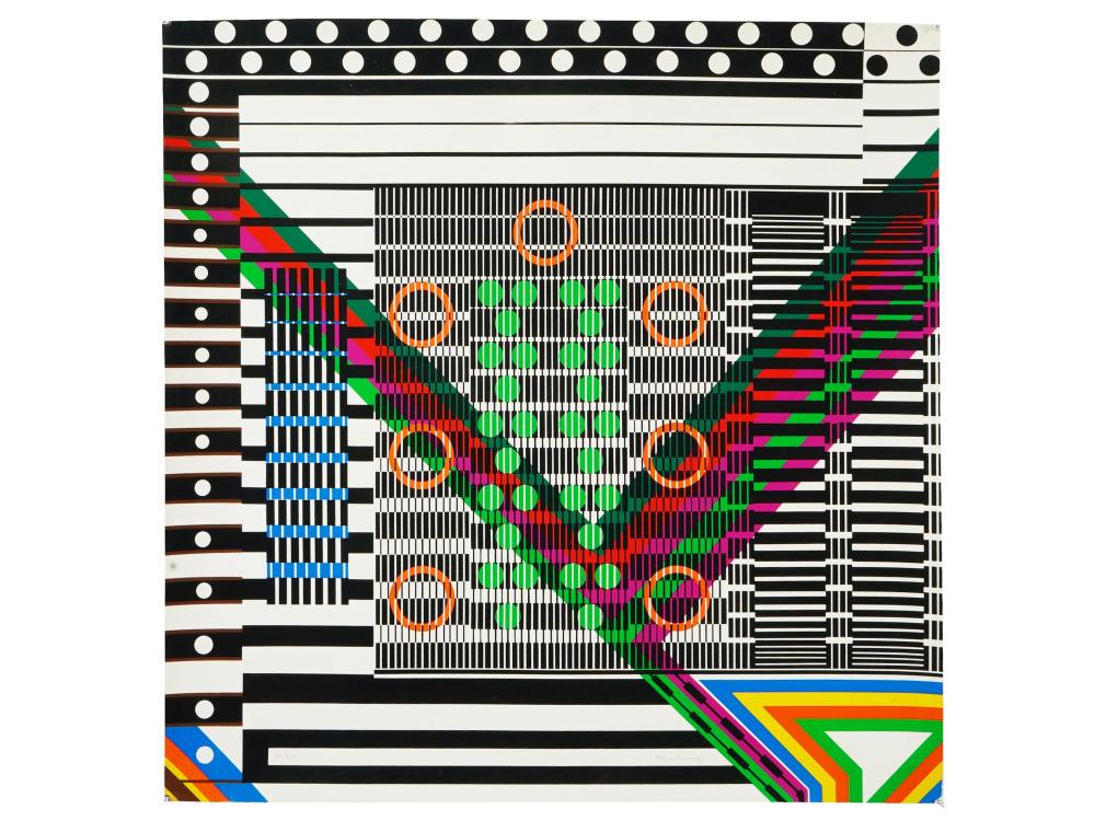 Leo Maranz comparable auction result: american abstract color serigraph by leo maranz
