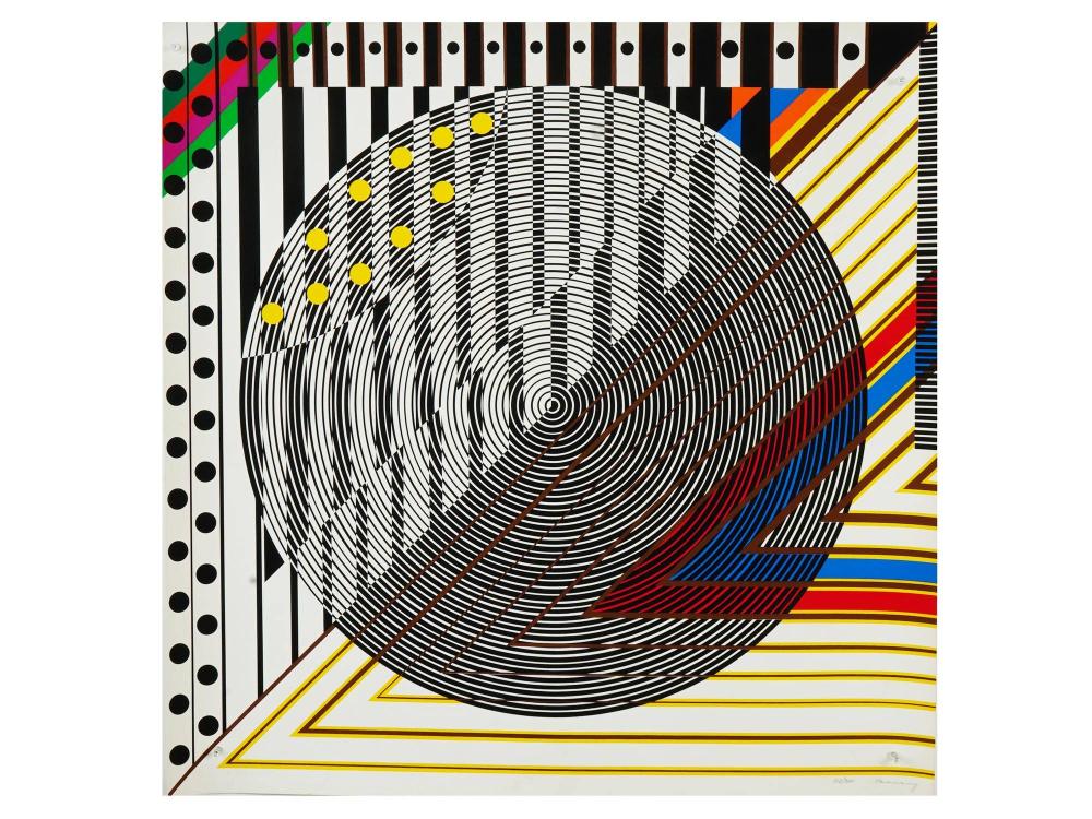 Leo Maranz comparable auction result: american abstract color serigraph by leo maranz