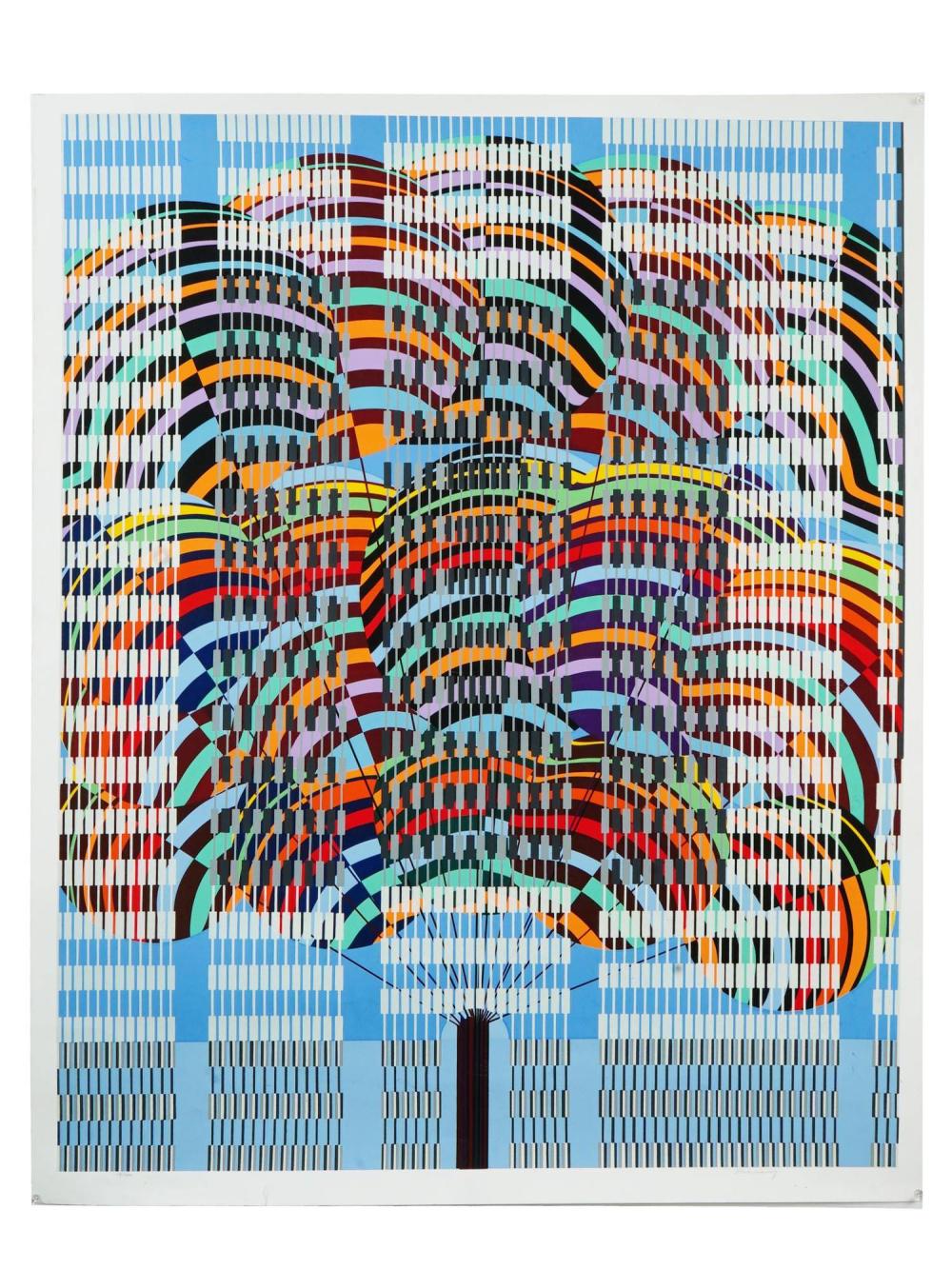 Leo Maranz comparable auction result: american abstract color serigraph by leo maranz