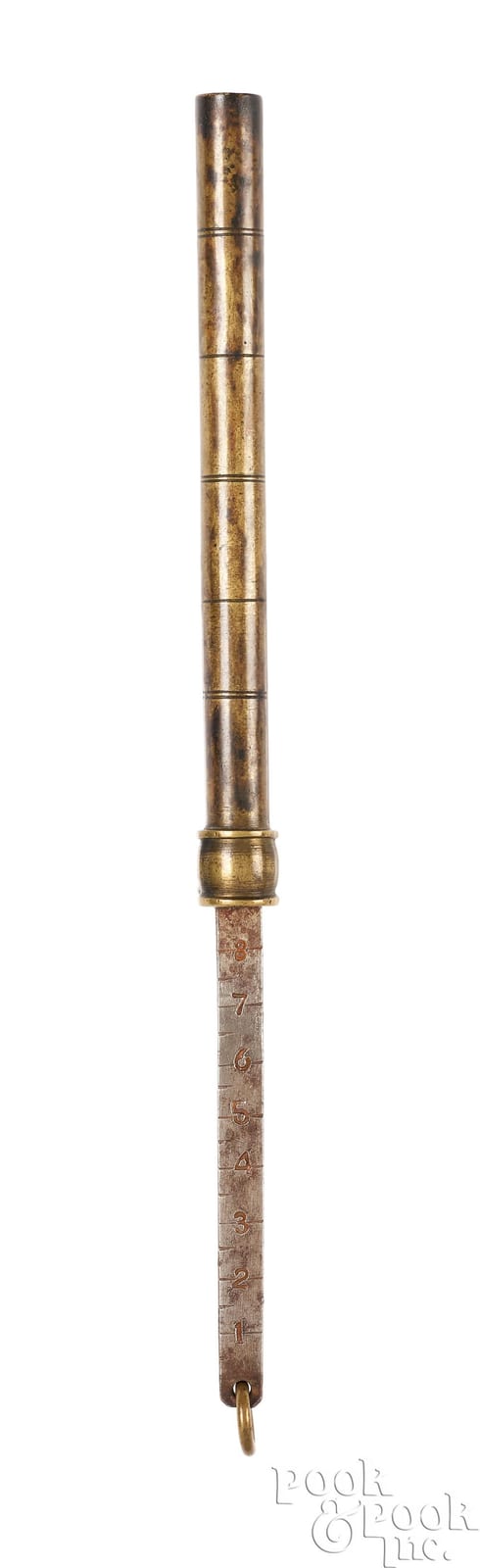 peter derr brass and iron powder measure · Pook & Pook Inc. · 2024-01-19 Peter Derr comparable auction result: peter derr brass and iron powder measure