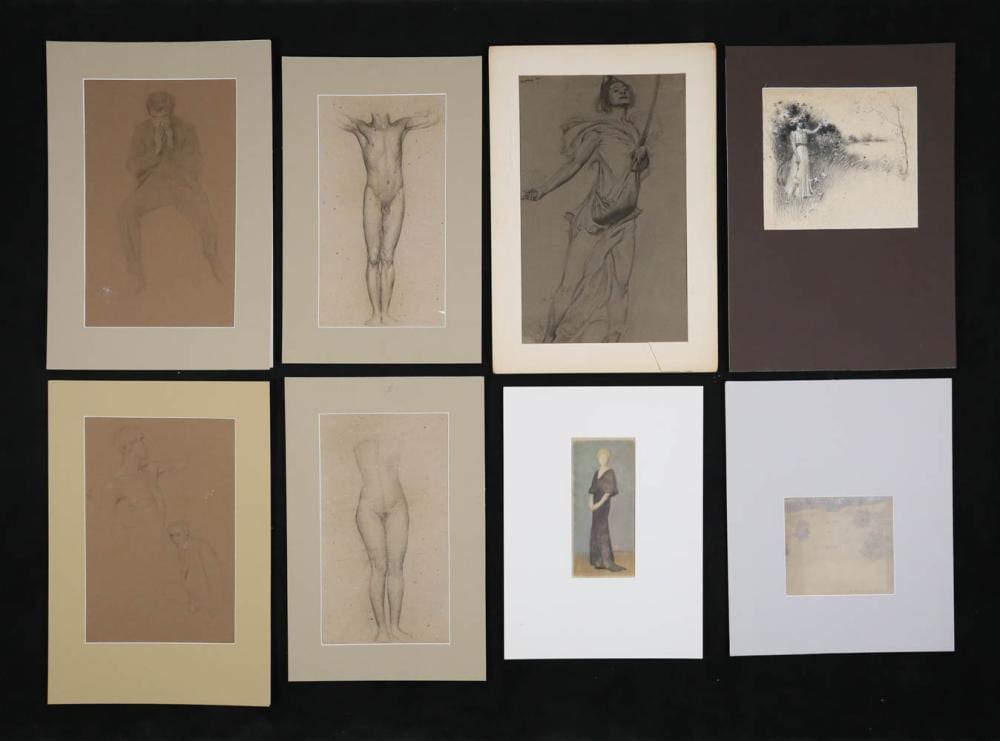 Frank Vincent DuMond comparable auction result: frank vincent dumond 8 drawings studies