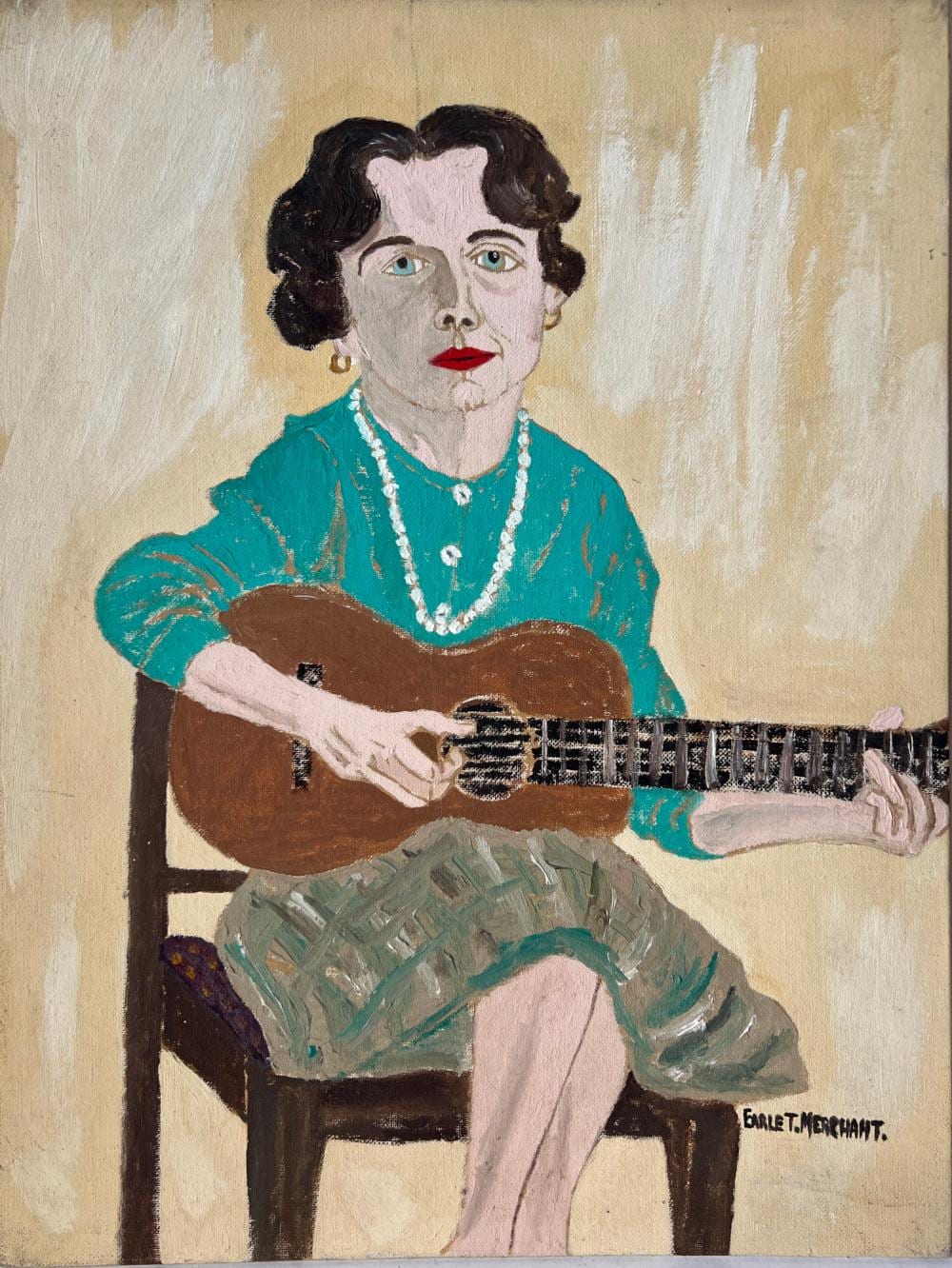 Earle T. Merchant comparable auction result: earle t merchant 1903 1997 oil on board ruth balch 16 by 12 inches