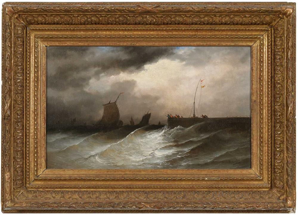 Emile Louis Vernier comparable auction result: emile louis vernier harbor scene