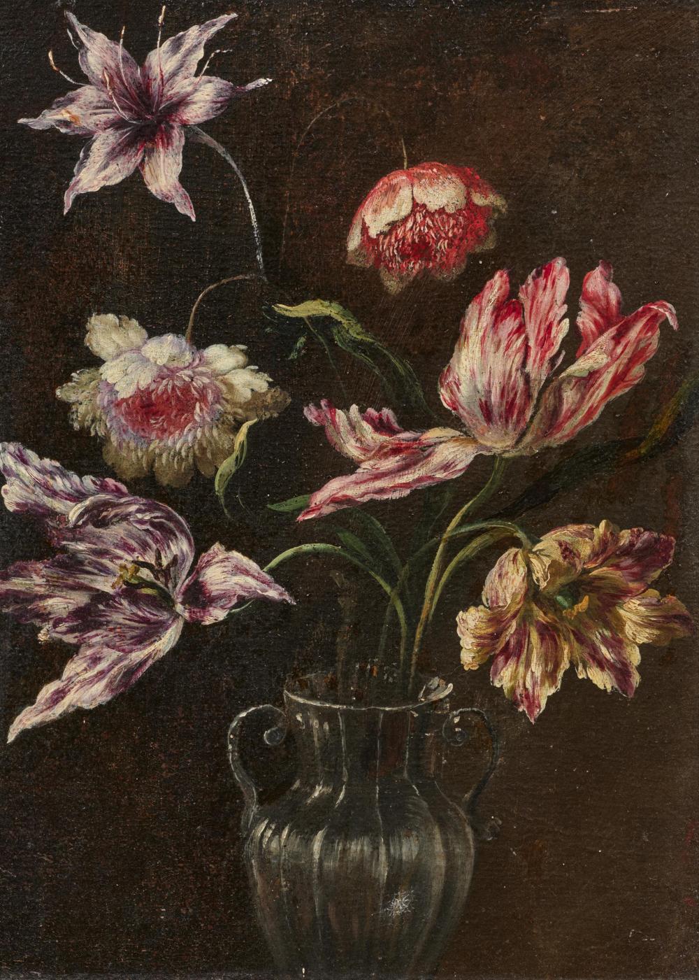 Mario Nuzzi comparable auction result: mario nuzzi stillleben mit tulpen in einer glasvase