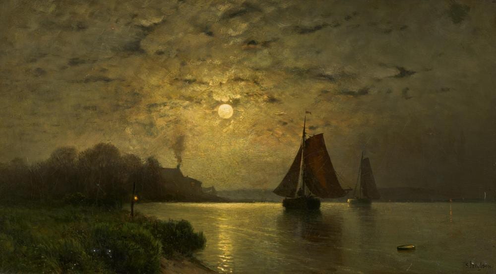 Sophus Jacobsen comparable auction result: sophus jacobsen vollmond ber dem see