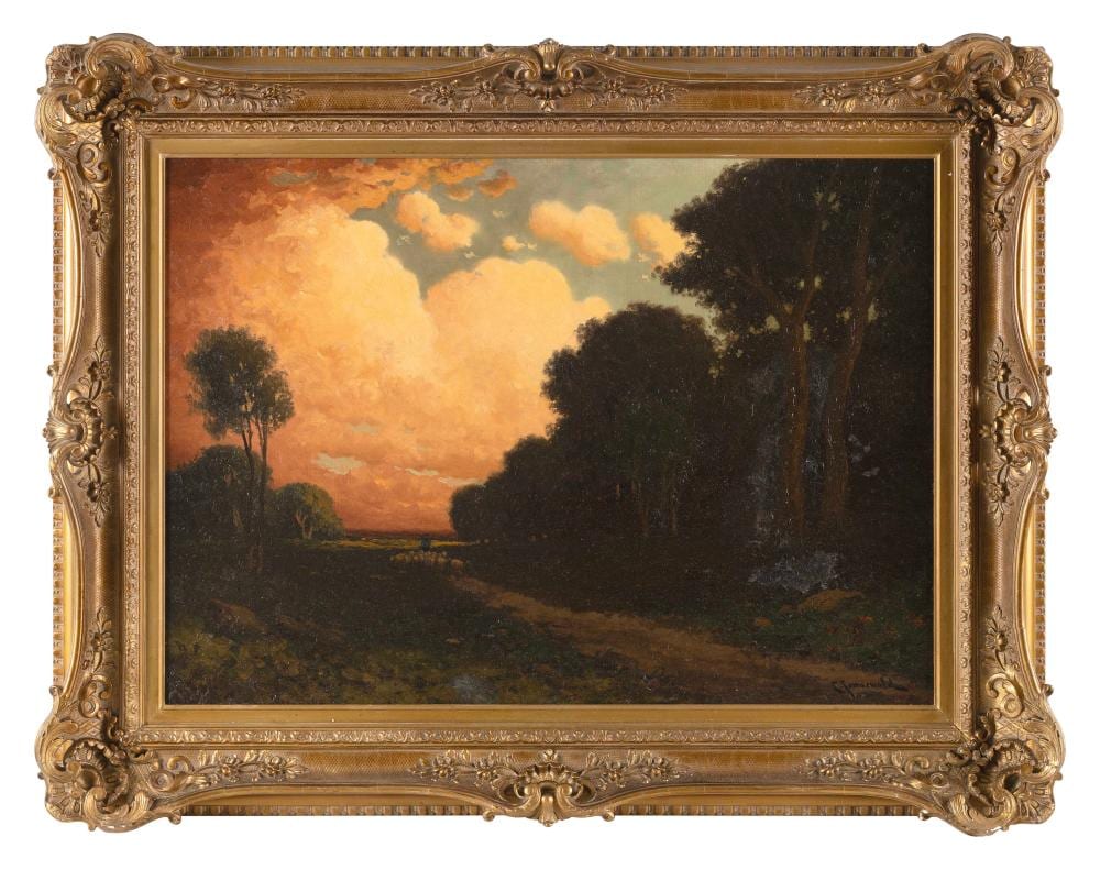 carl henrik jonnevold california norway 1856 1930 1955 herding sheep at sunset oil on canvas 20 x 28 framed 27 5 x 35 · Eldred's · 2024-01-26 Carl Henrik Jonnevold comparable auction result: carl henrik jonnevold california norway 1856 1930 1955 herding sheep at sunset oil on canvas 20 x 28 framed 27 5 x 35