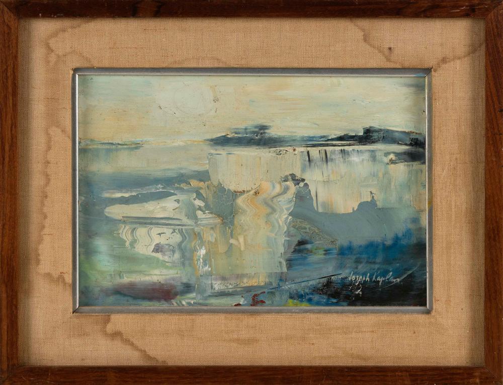 Joseph Kaplan comparable auction result: joseph kaplan new york massachusetts russian federation 1900 1982 abstract seascape oil on masonite 8 x 12 framed 13 x 17