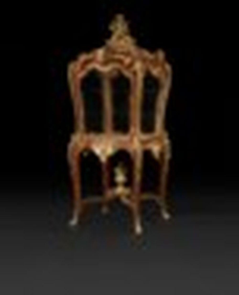 Francesc Labarta comparable auction result: a fine and large french ormolu mounted kingwood four sided vitrine by franc