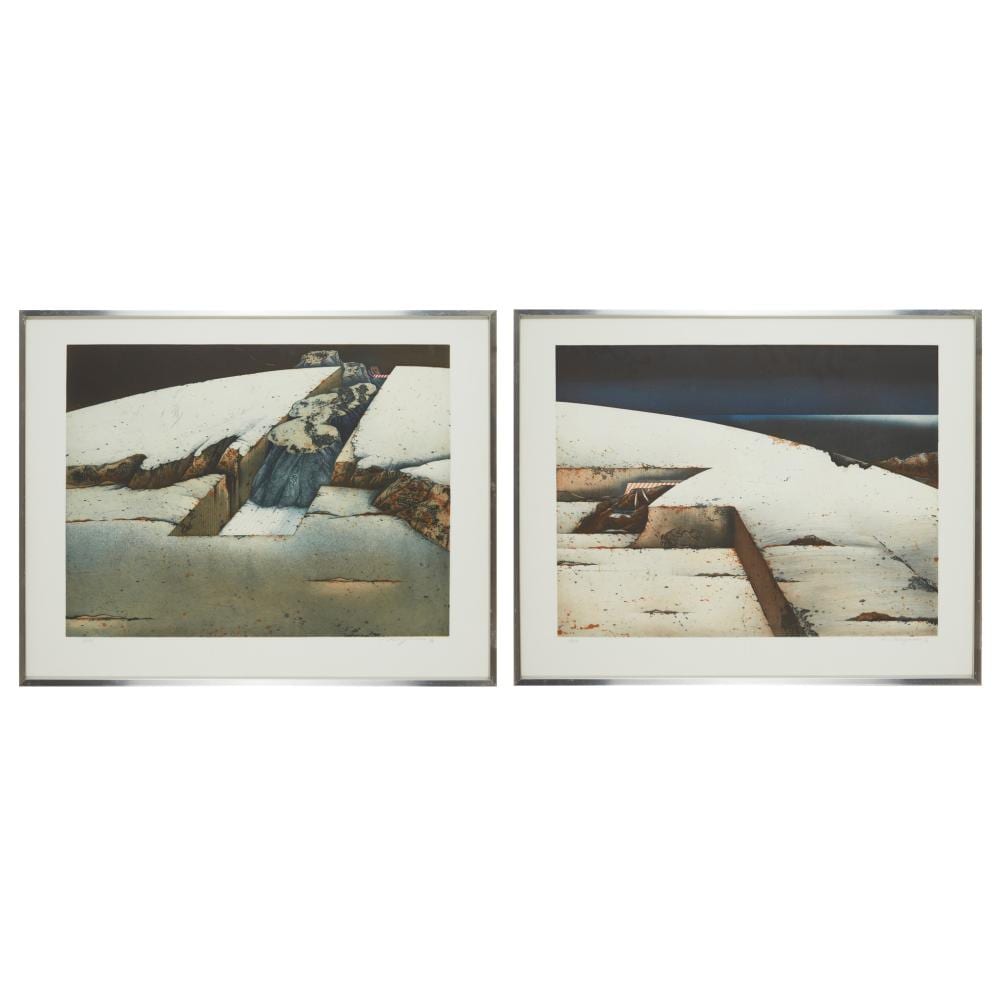 Kunito Nagaoka comparable auction result: kunito nagaoka japanese 1940 two prints from the horizonte series 1973 74