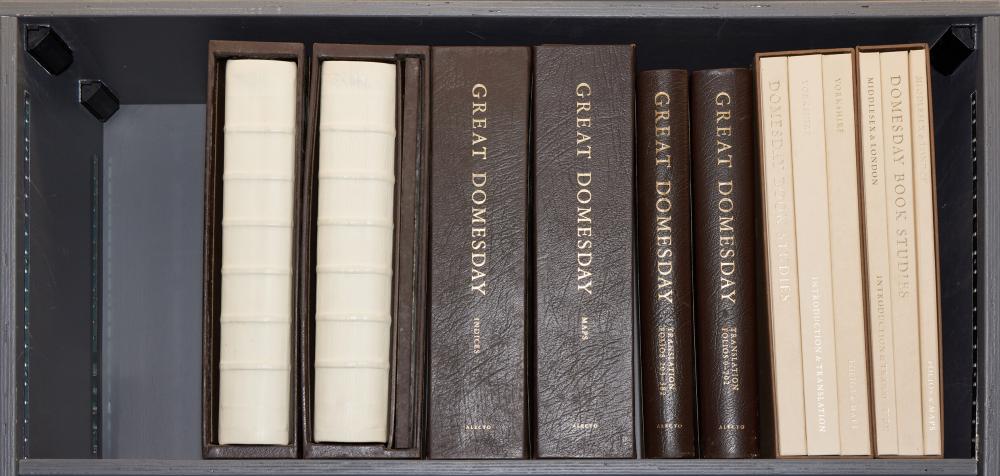 Great Domesday Book, Penny Edition, one of 250 numbered sets, 2 vol., and 11 others relating to the Domesday Book, 1986-92 (13). sold by Forum Auctions - UK, lot 58 — auction record photograph