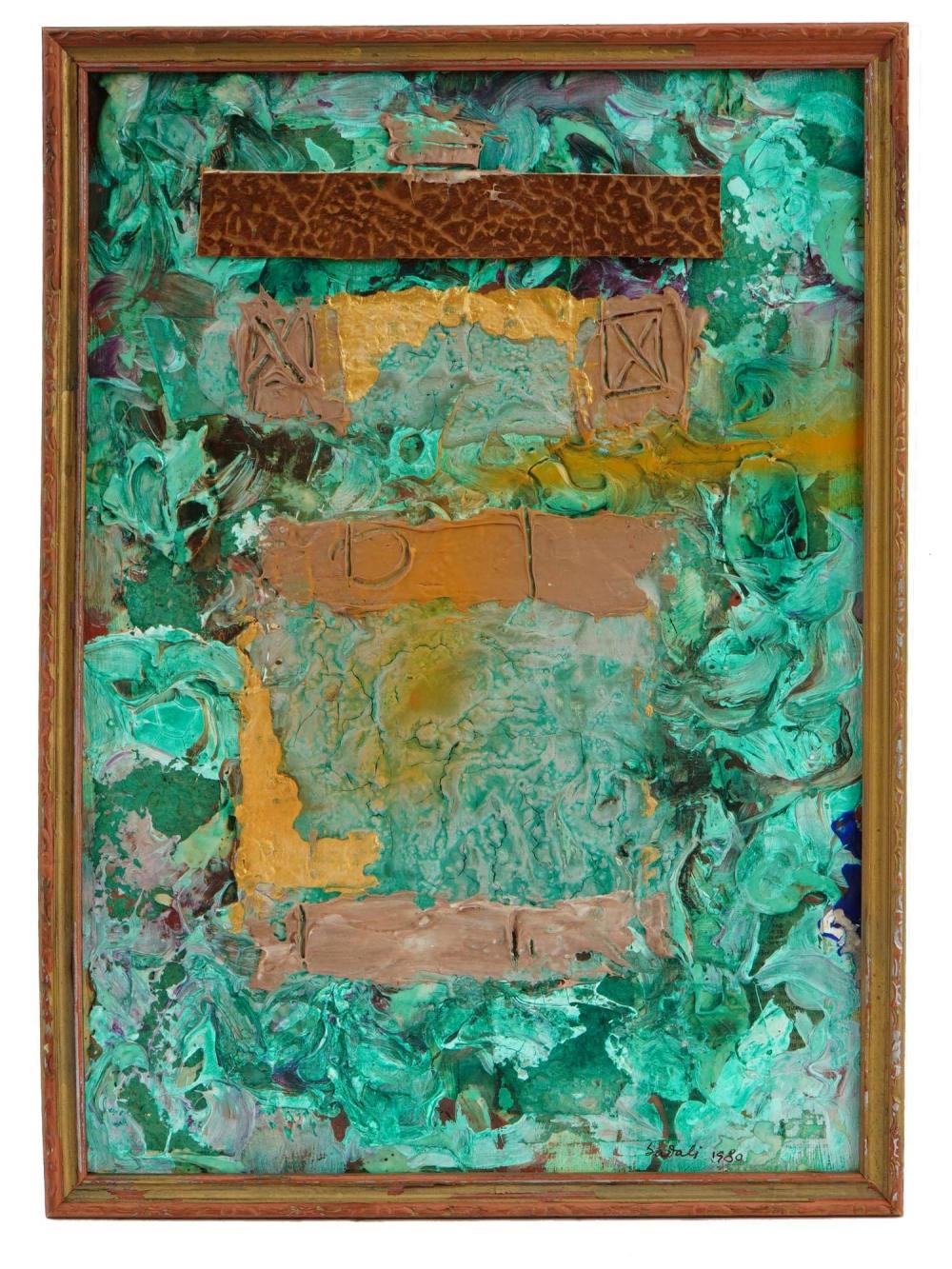 INDONESIAN MIXED MEDIA PAINTING BY AHMAD SADALI sold by Antique Arena Inc, lot 87 — auction record photograph