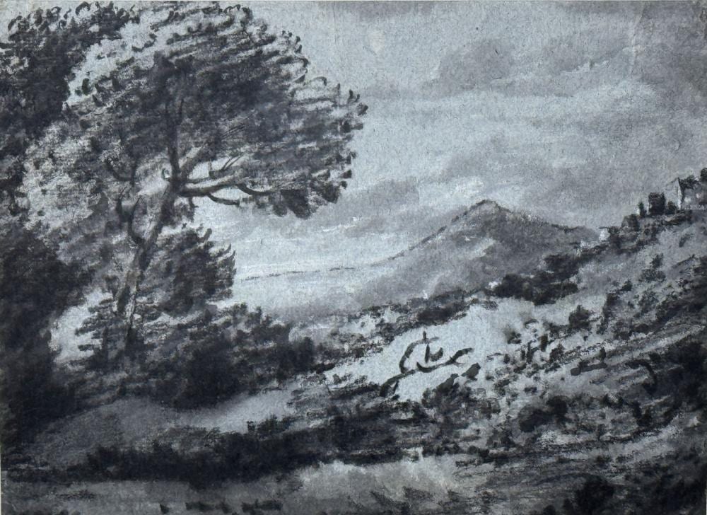 Dr. Thomas Monro comparable auction result: dr thomas monro 1759 1833 chalk brush and wash on paper 16 5 x 14 5 framed and 9 x 7 sight