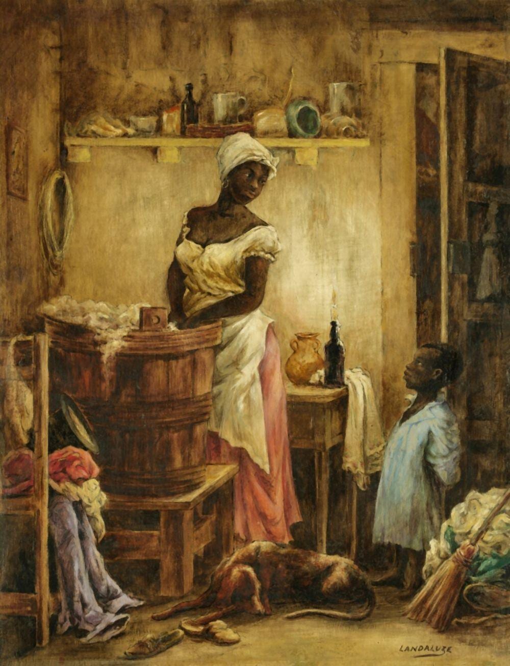 Victor Patricio Landaluce comparable auction result: woman doing laundry