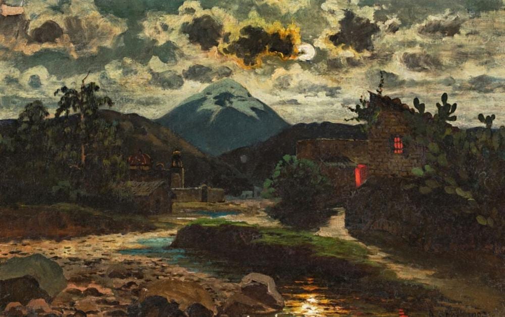 August Lohr comparable auction result: paisaje con volc n