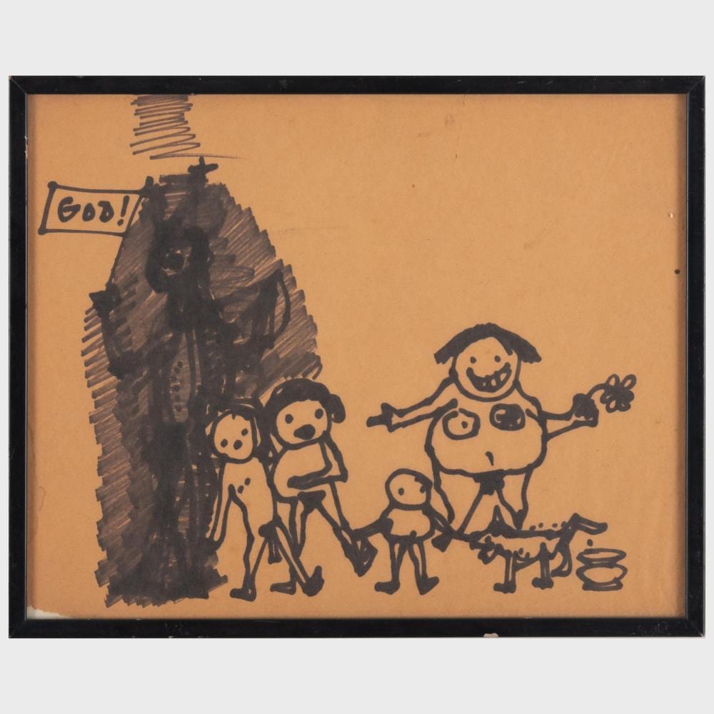 Edward Corbett comparable auction result: edward corbett 1919 1971 two sided study god and head provincetown