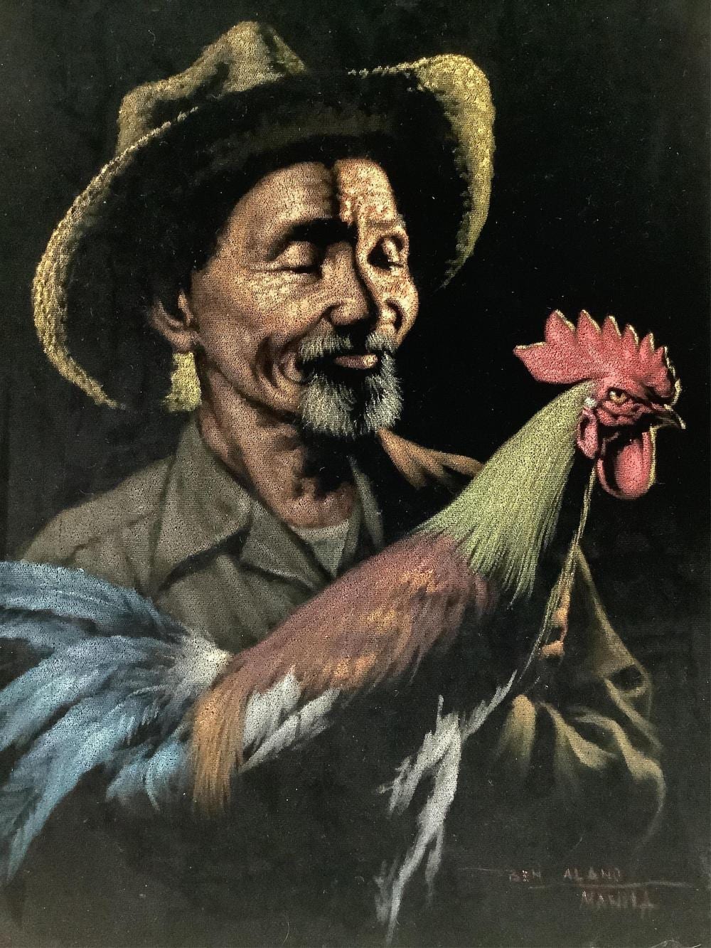 Benjamin Alano comparable auction result: benjamin alano 1920 1991 paint on velvet