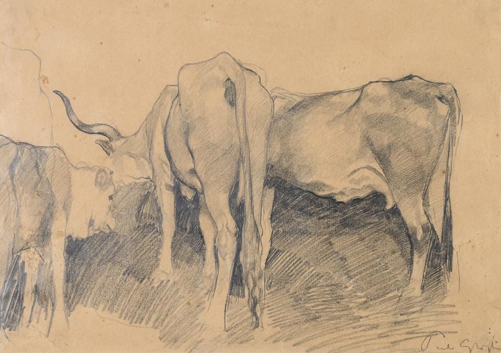 Paulo Ghiglia comparable auction result: charcoal drawing by paulo ghiglia