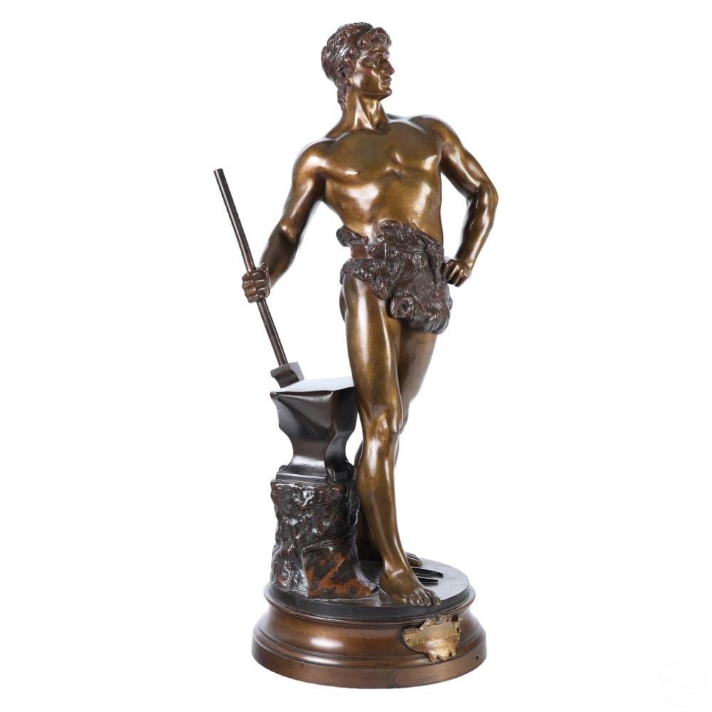 Maurice Constant comparable auction result: bronze le travail sculpture after maurice constant