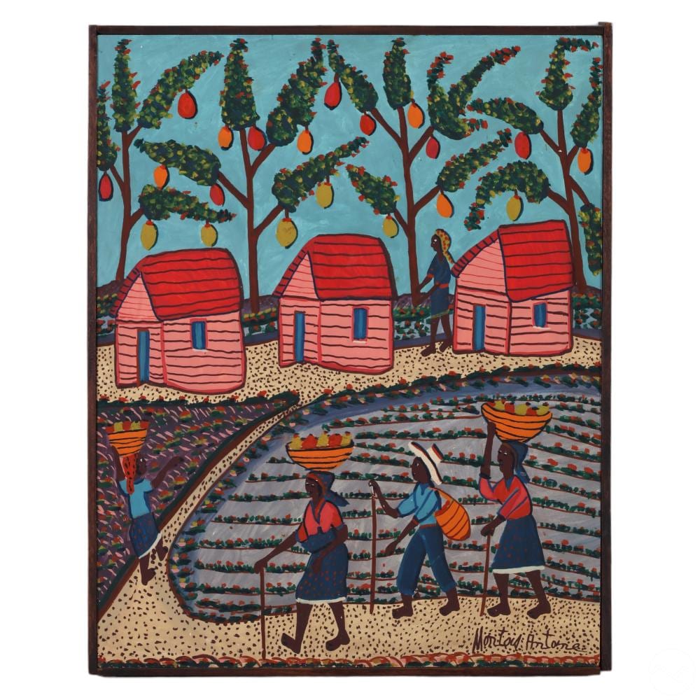 Montas Antoine comparable auction result: montas antoine 1926 1988 haitian folk art painting