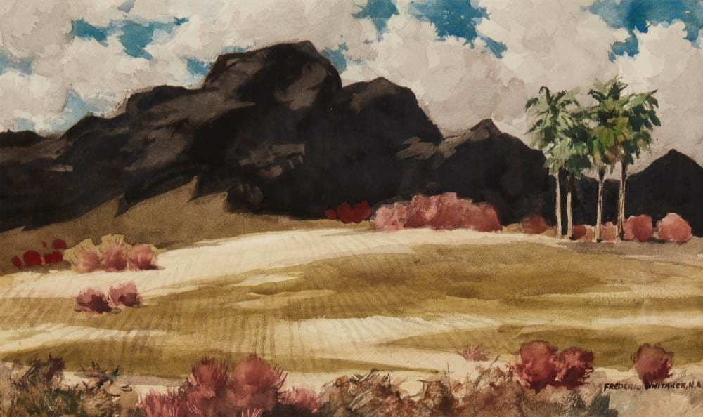 Frederic Whitaker comparable auction result: frederic whitaker 1891 1980 darksome backdrop for the desert watercolor on paper sight 17 5 h x 29 5 w