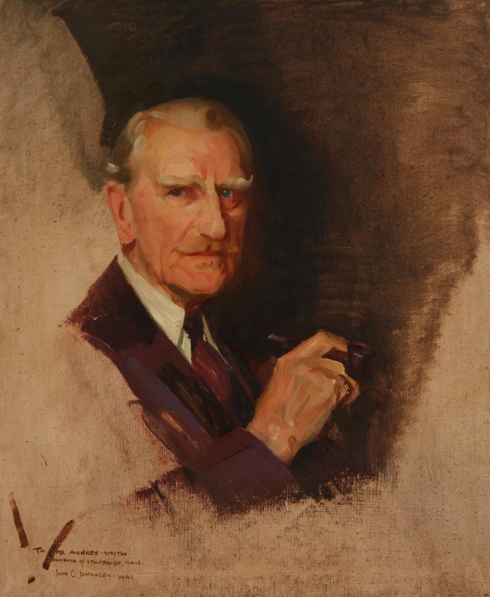 John Christen Johansen comparable auction result: john christen johansen 1876 1964 portrait of aubrey smith 1941 oil on canvas 30 h x 25 w