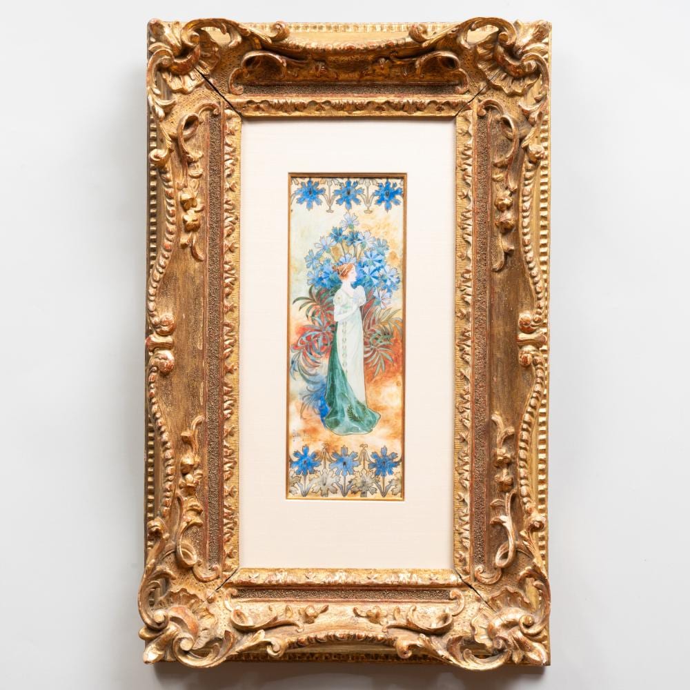 Gaston Noury comparable auction result: gaston noury 1866 1936 an elegant lady with a fan