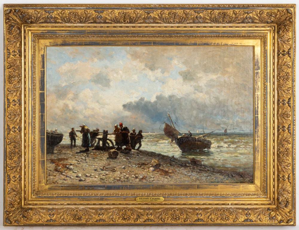Henry Chase comparable auction result: henry chase american 1853 1889 toil at the close of day