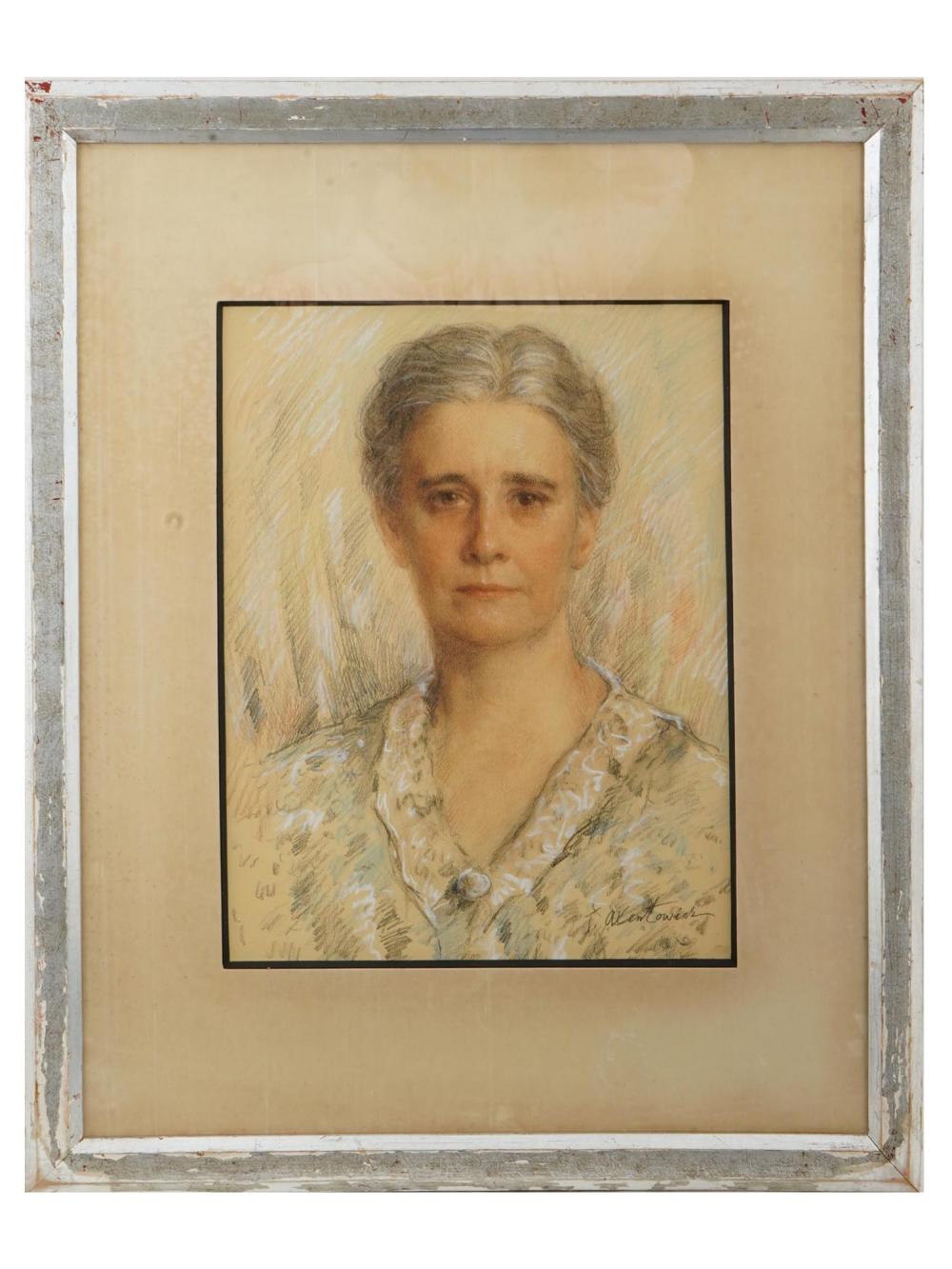 Teodor Axentowicz comparable auction result: polish pastel portrait drawing by teodor axentowicz