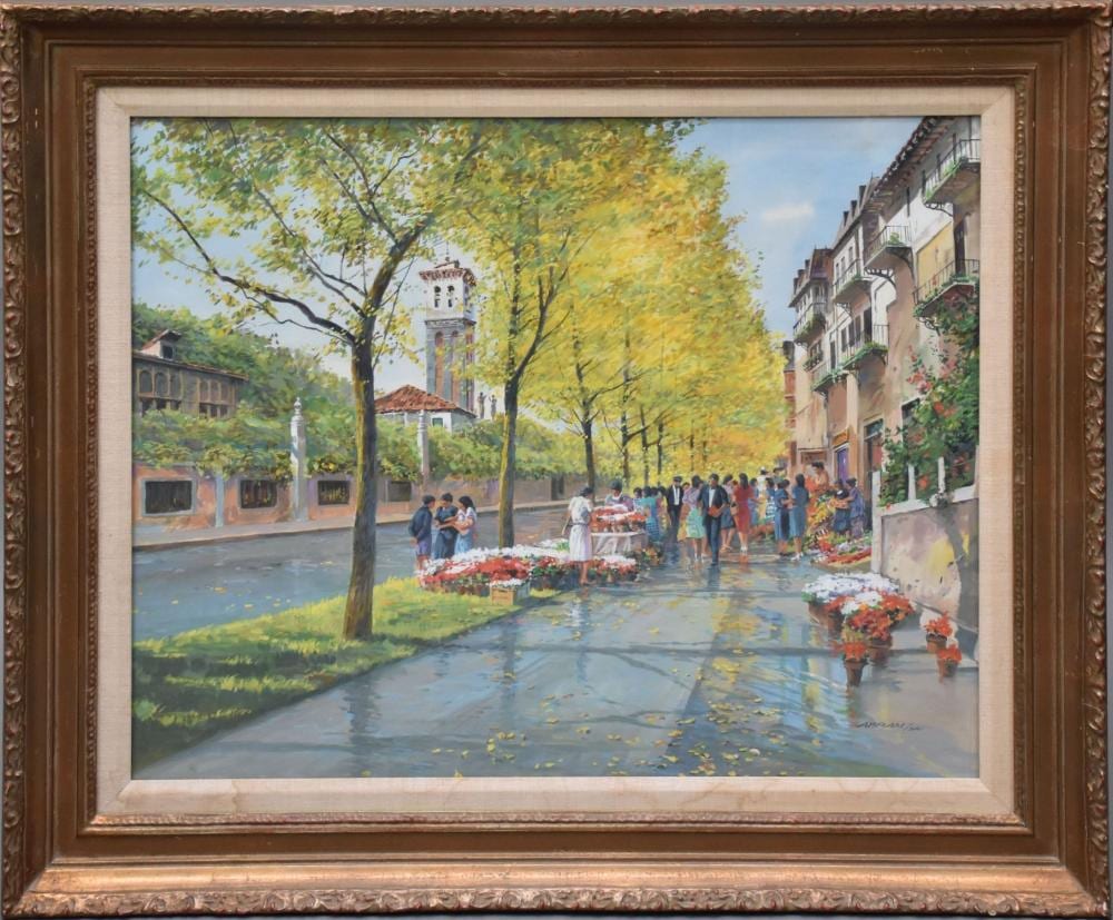 Paul (1854) Abram comparable auction result: paul abram french 1854 1925 watercolor gouache after the rain size 22 x 28 inches overall frame 28 1 2 x 34 3 4 inches provenance label j clark gallery scottsdale az