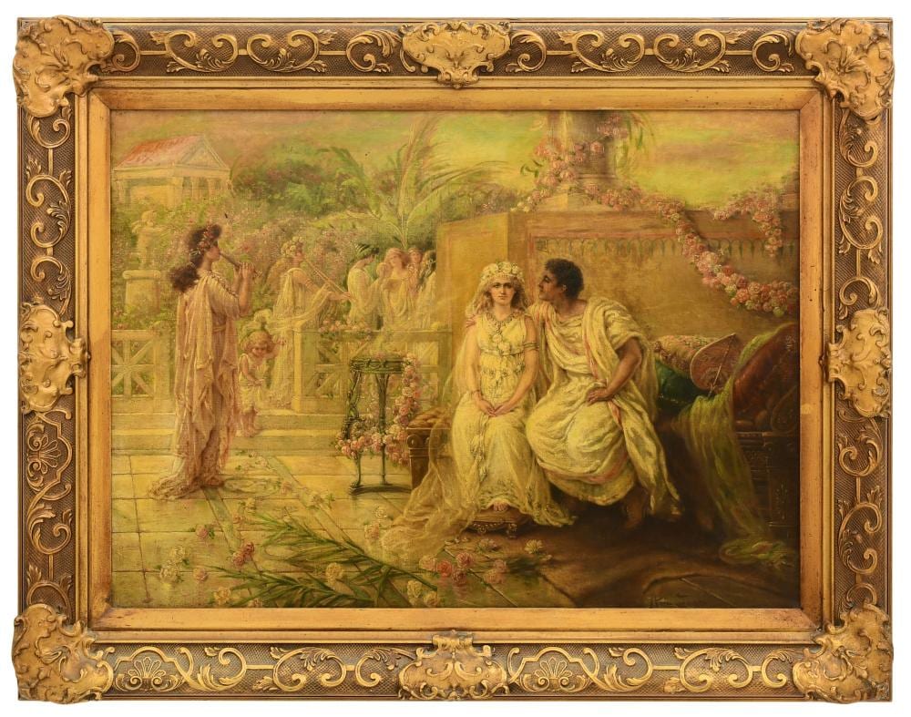 Heva Coomans comparable auction result: heva coomans belgian 1860 1939 classical courting scene