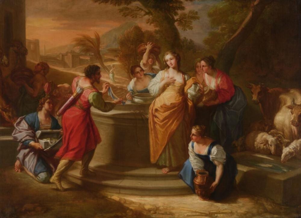 Benedetto Luti comparable auction result: rebecca at the well