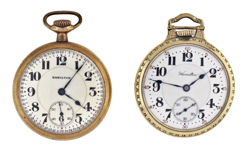 A. Hamilton comparable auction result: a lot of two hamilton pocket watches