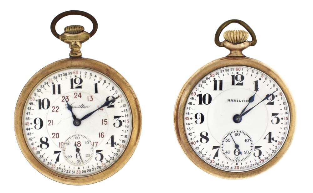 A. Hamilton comparable auction result: a lot of two hamilton pocket watches