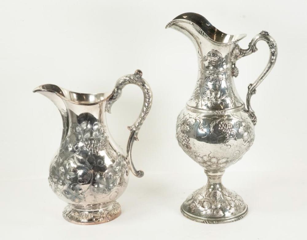Roswell Gleason comparable auction result: roswell gleason barbour silver ornate pitchers