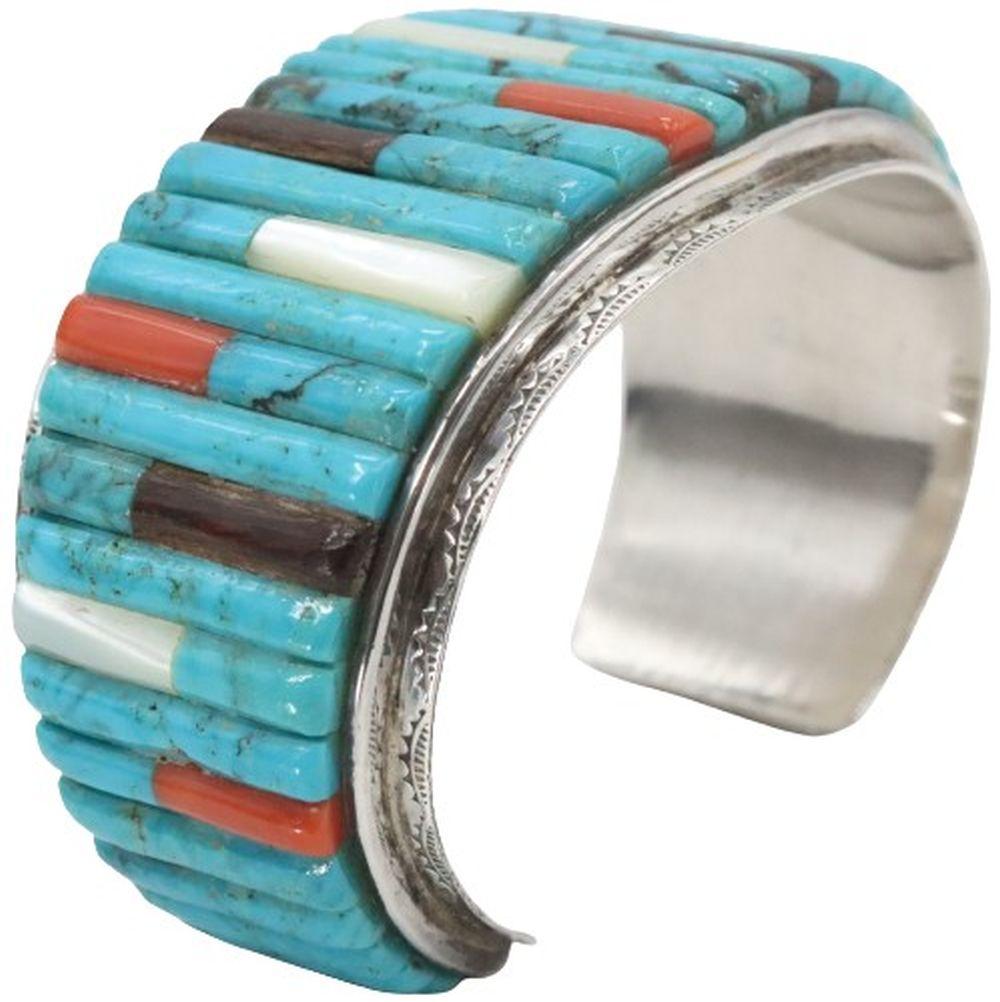 charles john navajo multi stone silver bracelet · Sarasota Estate Auction · 2024-01-20 Charles John comparable auction result: charles john navajo multi stone silver bracelet
