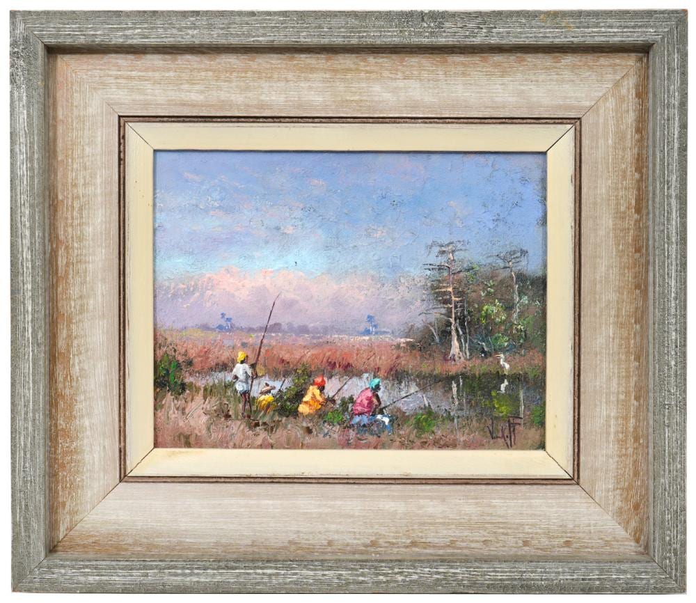 Sam Vinikoff comparable auction result: sam vinikoff fishing the trail oil painting