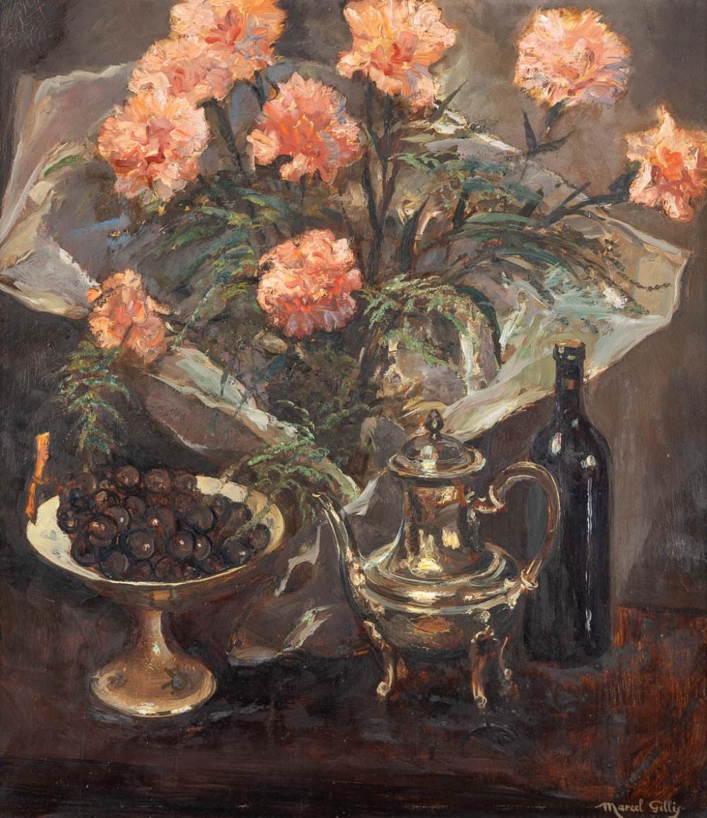 Marcel Gillis comparable auction result: marcel gillis 1897 1972 flower stilllife oil on canvas w 70 x h 80 cm