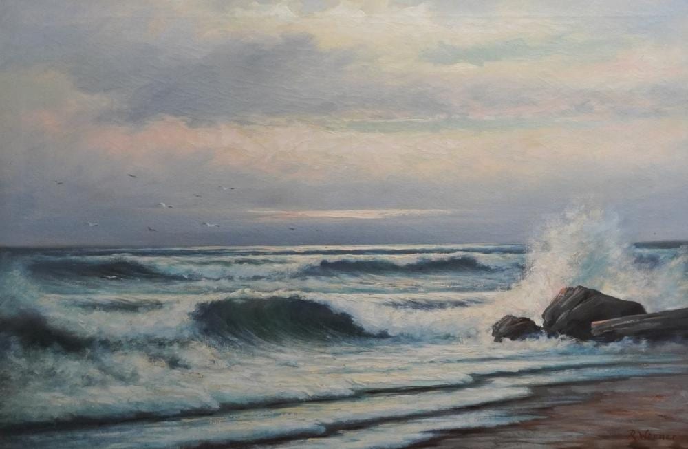 Reinhold (1864) Werner comparable auction result: reinhold werner german 1864 1939 beach scene after the storm oil on canvas signed l r framed 28 3 4 x 41 in